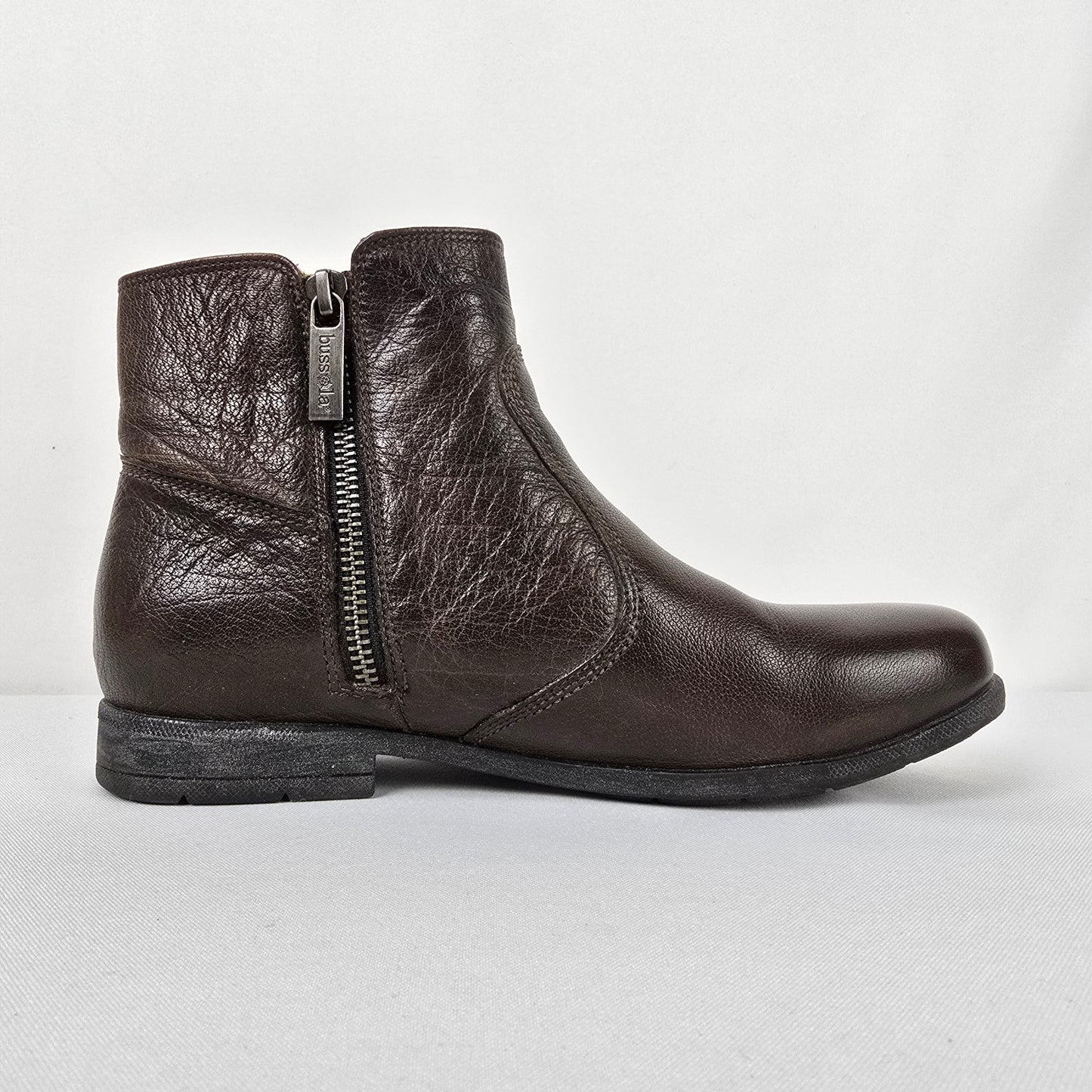 Bussola Brown Leather Ankle Boots Size 6.5