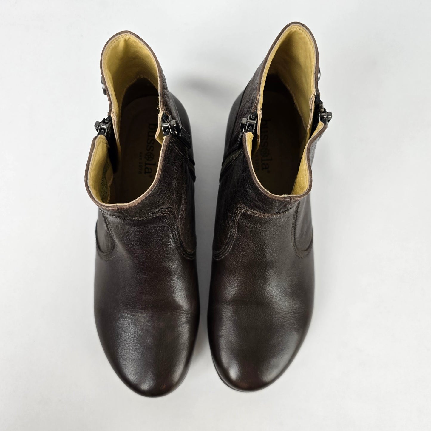 Bussola Brown Leather Ankle Boots Size 6.5