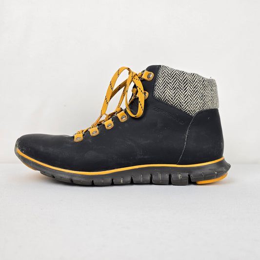 Cole Haan Zerogrand Waterproof  Black & Yellow Hiking Boot Size 9