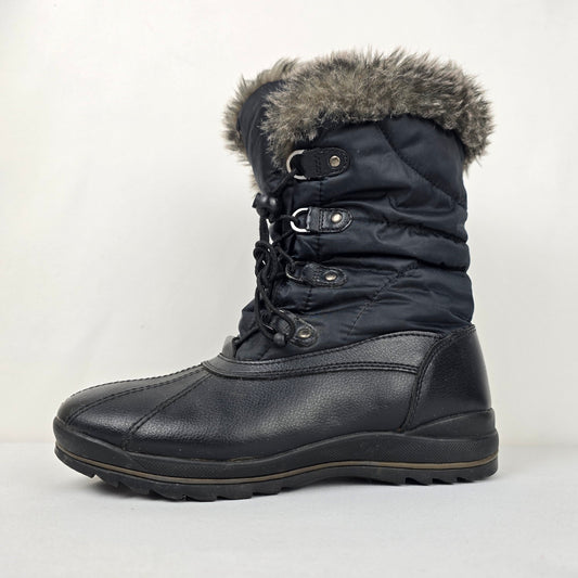 Storm by Cougar Lace Up Rubber Fur Trimmed Winter Boots Size 10