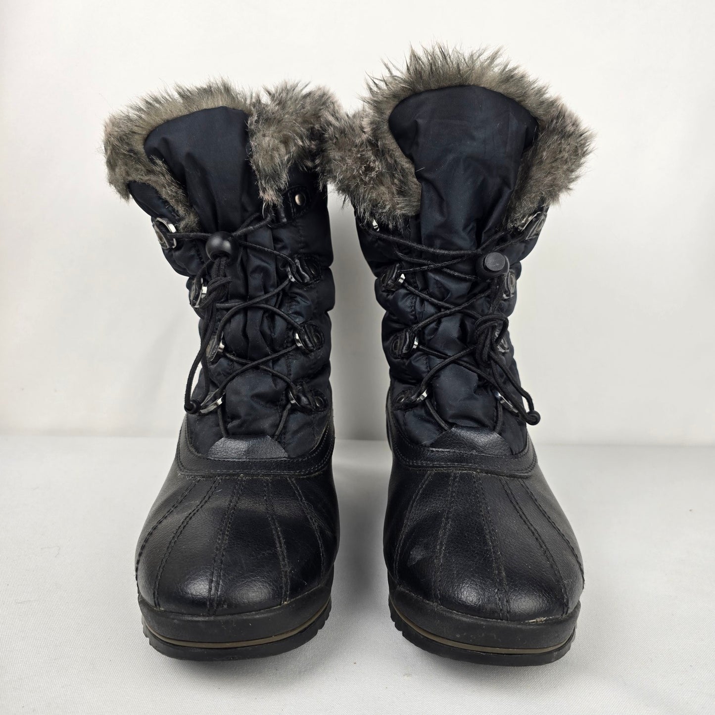 Storm by Cougar Lace Up Rubber Fur Trimmed Winter Boots Size 10