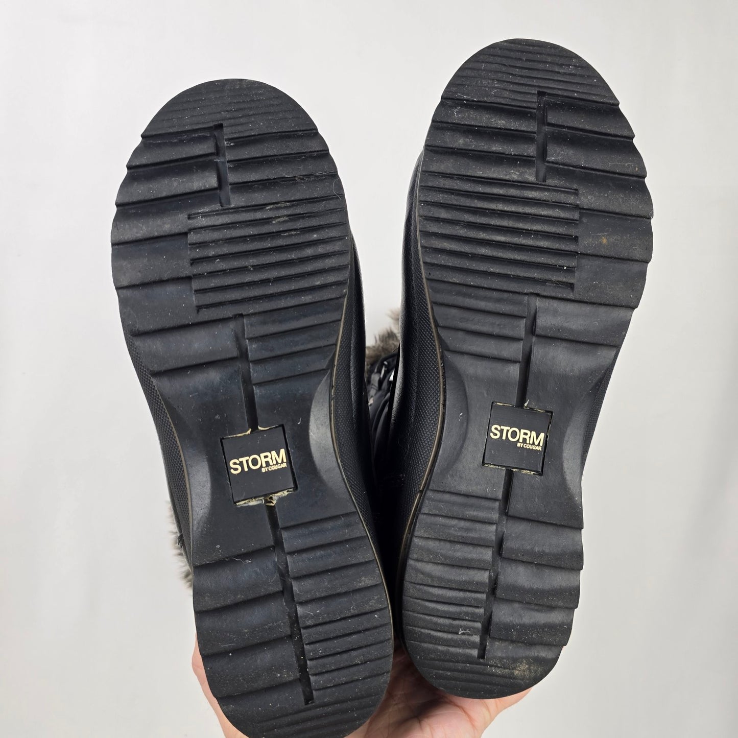 Storm by Cougar Lace Up Rubber Fur Trimmed Winter Boots Size 10