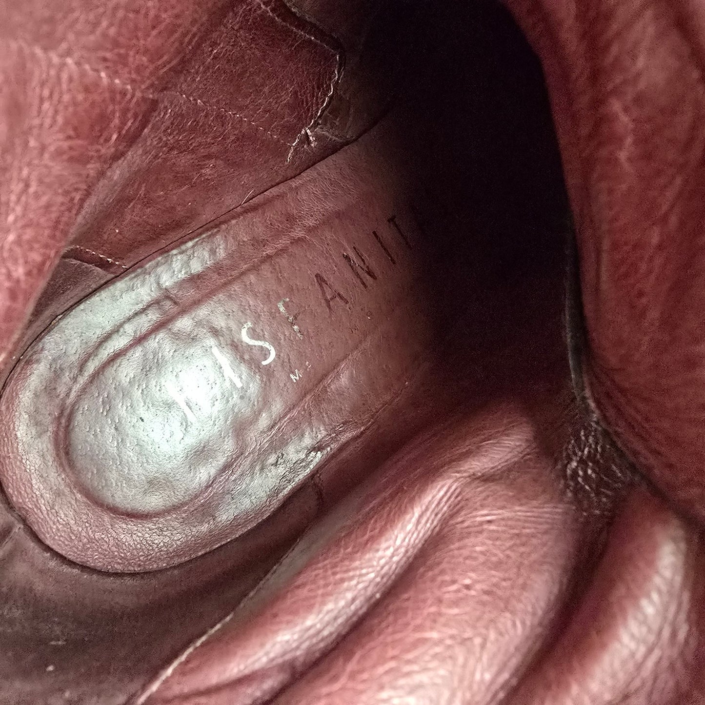 Hispanitas Burgundy & Grey Patent Lace Up Heeled Boots Size 8