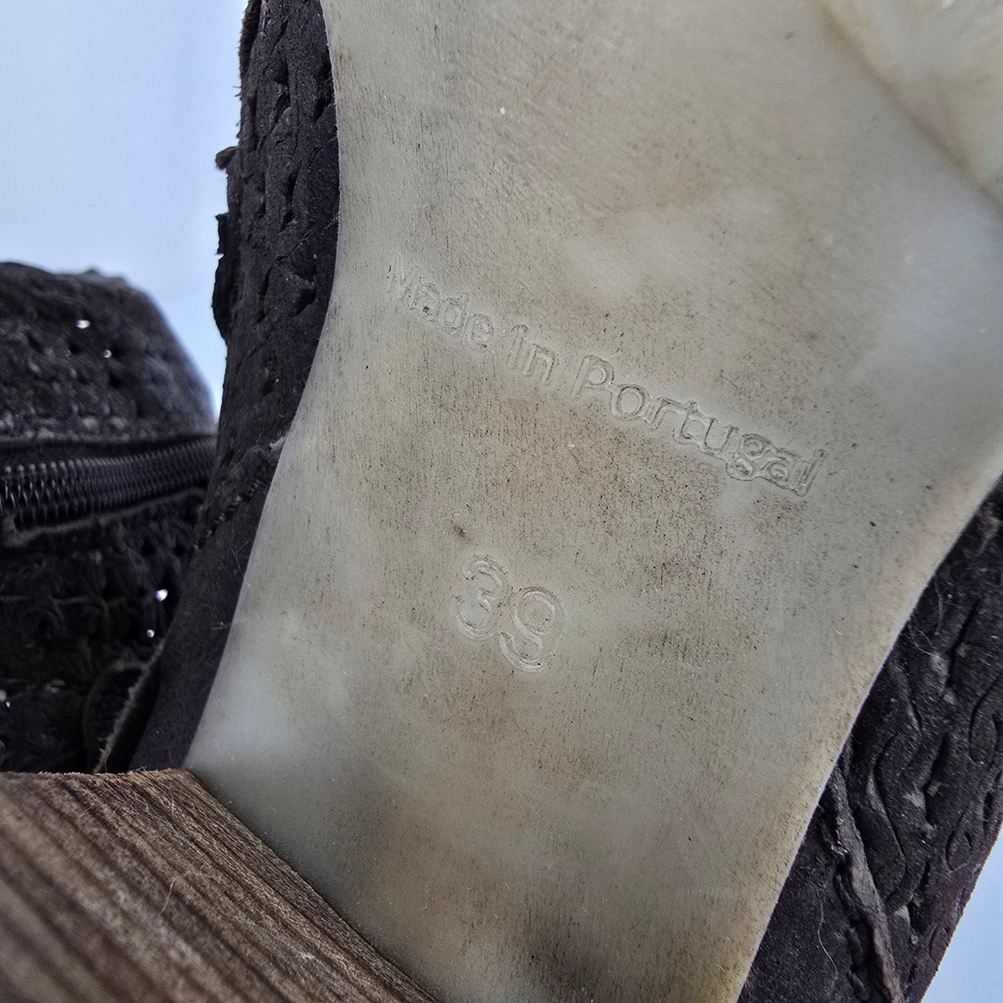 Chocolate Brown Leather Heeled Boots Size 8