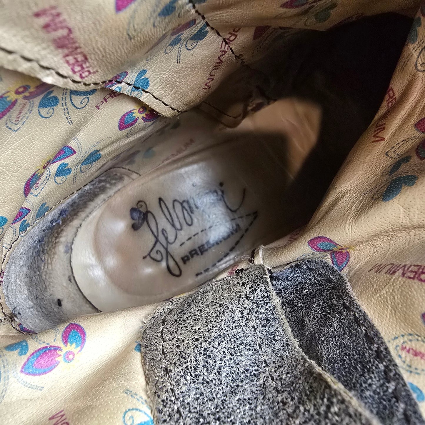 Hispanitas Grey Leather Studded Heeled Ankle Boots Size 8.5