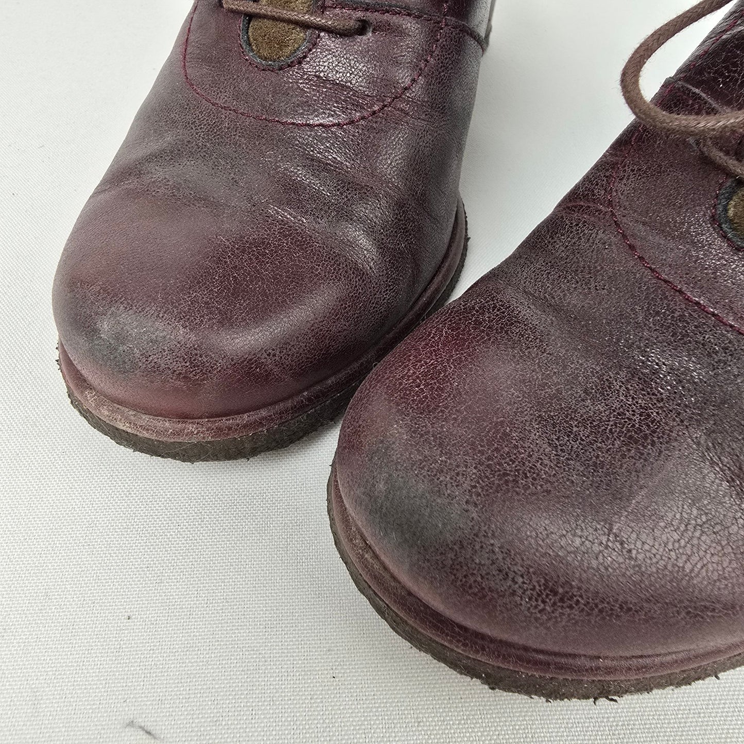 Audley Brown Leather Lace Up Heeled Ankle Boots Size 8