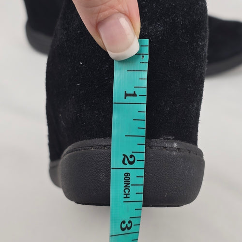 Skechers Plus 3 Raise Your Glass Black Hidden Wedge Heel Boot Size 8