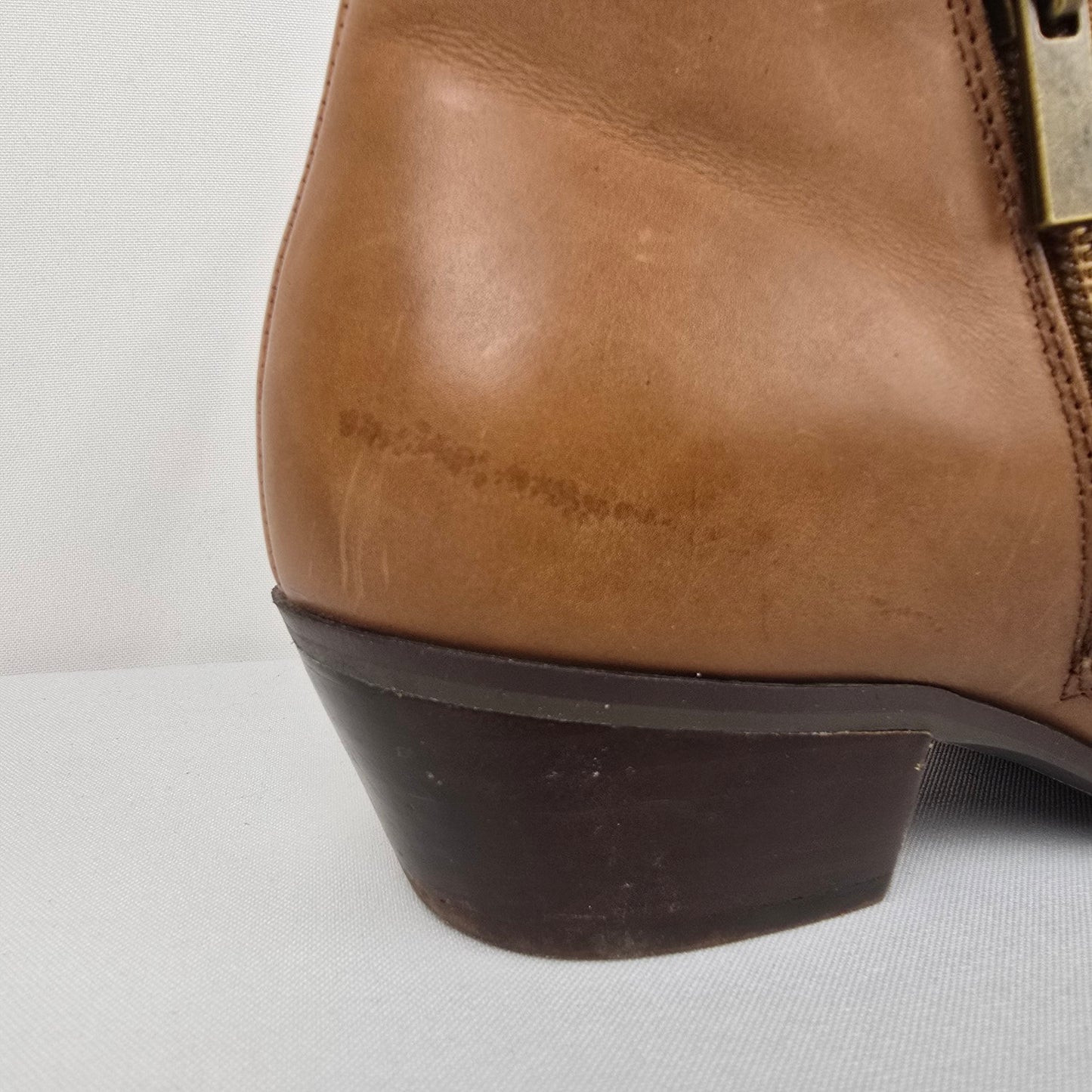 Crown Vintage Brown Leather Ankle Boots Size 7