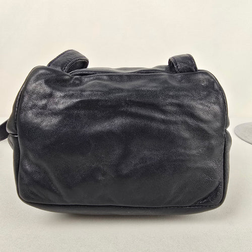 Vintage Antonella Di Pietro Navy Blue Leather Backpack Purse