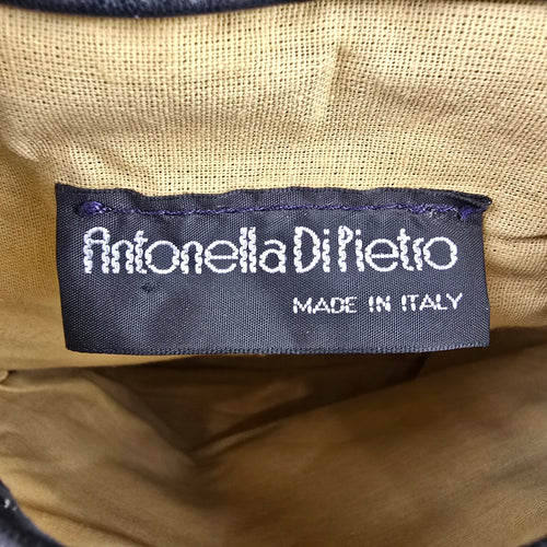 Vintage Antonella Di Pietro Navy Blue Leather Backpack Purse