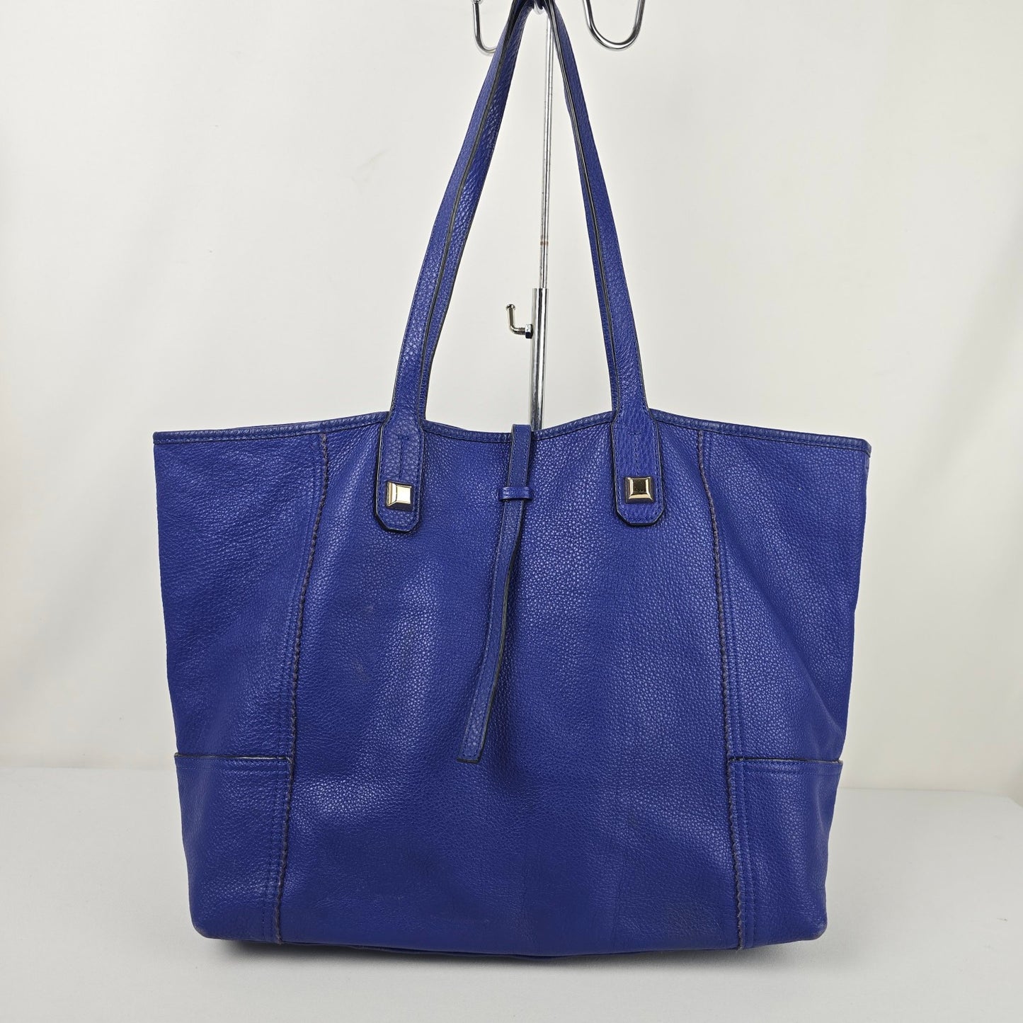 Stella & Dot Blue Leather Tote Purse