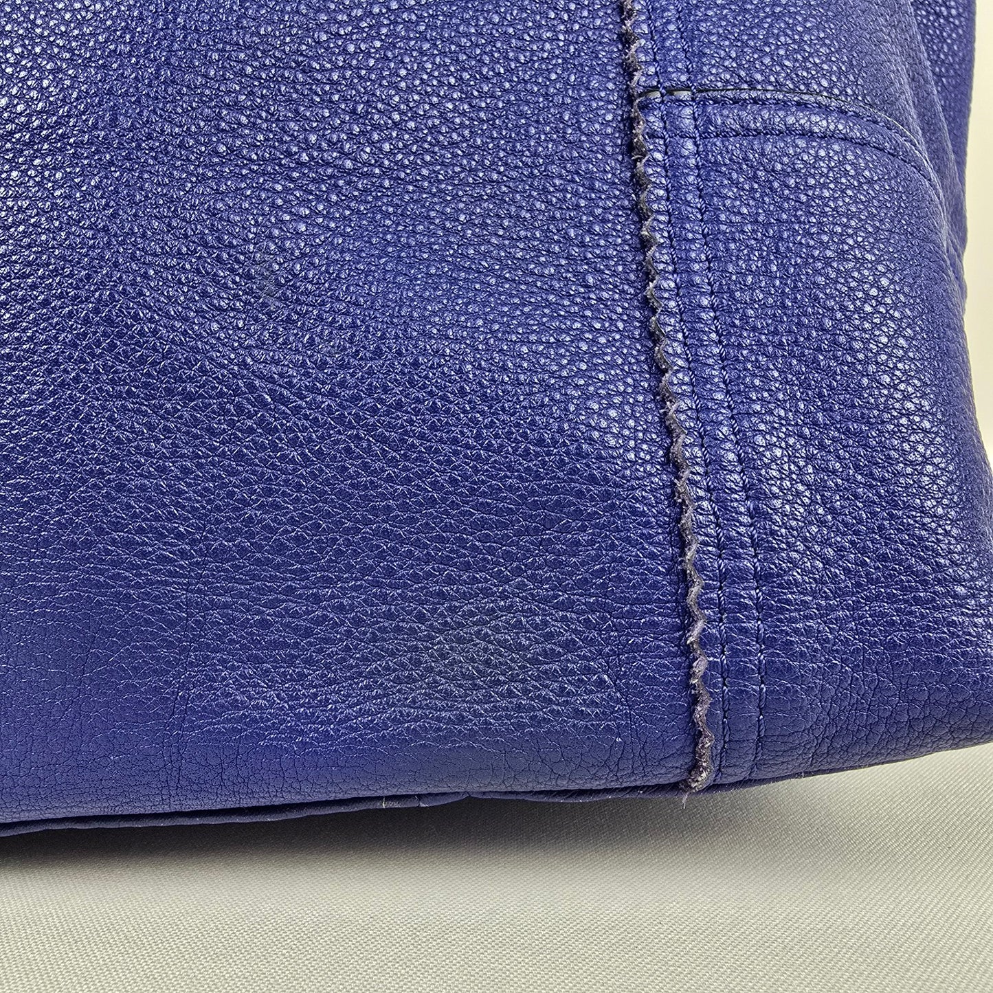 Stella & Dot Blue Leather Tote Purse