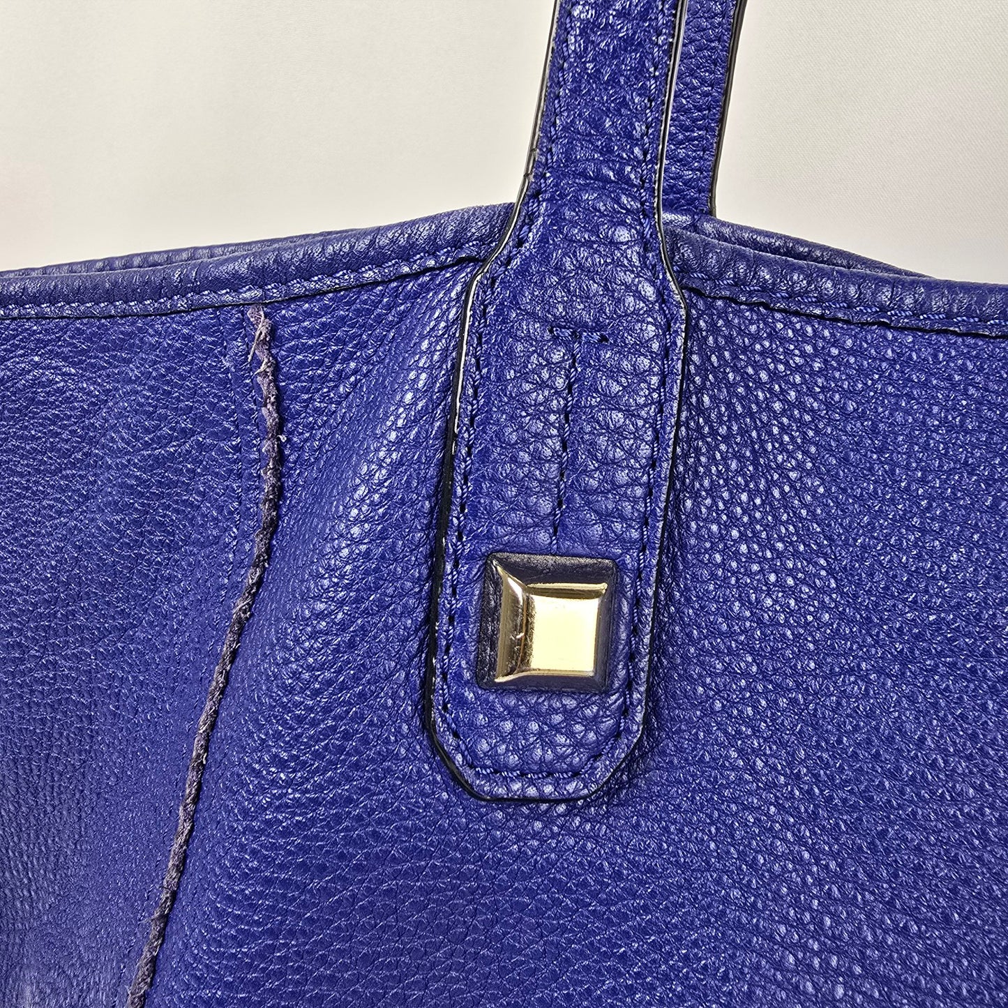 Stella & Dot Blue Leather Tote Purse