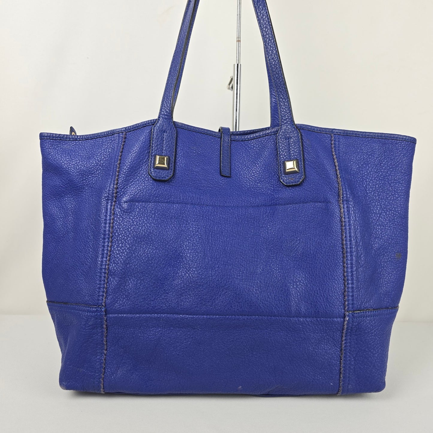 Stella & Dot Blue Leather Tote Purse