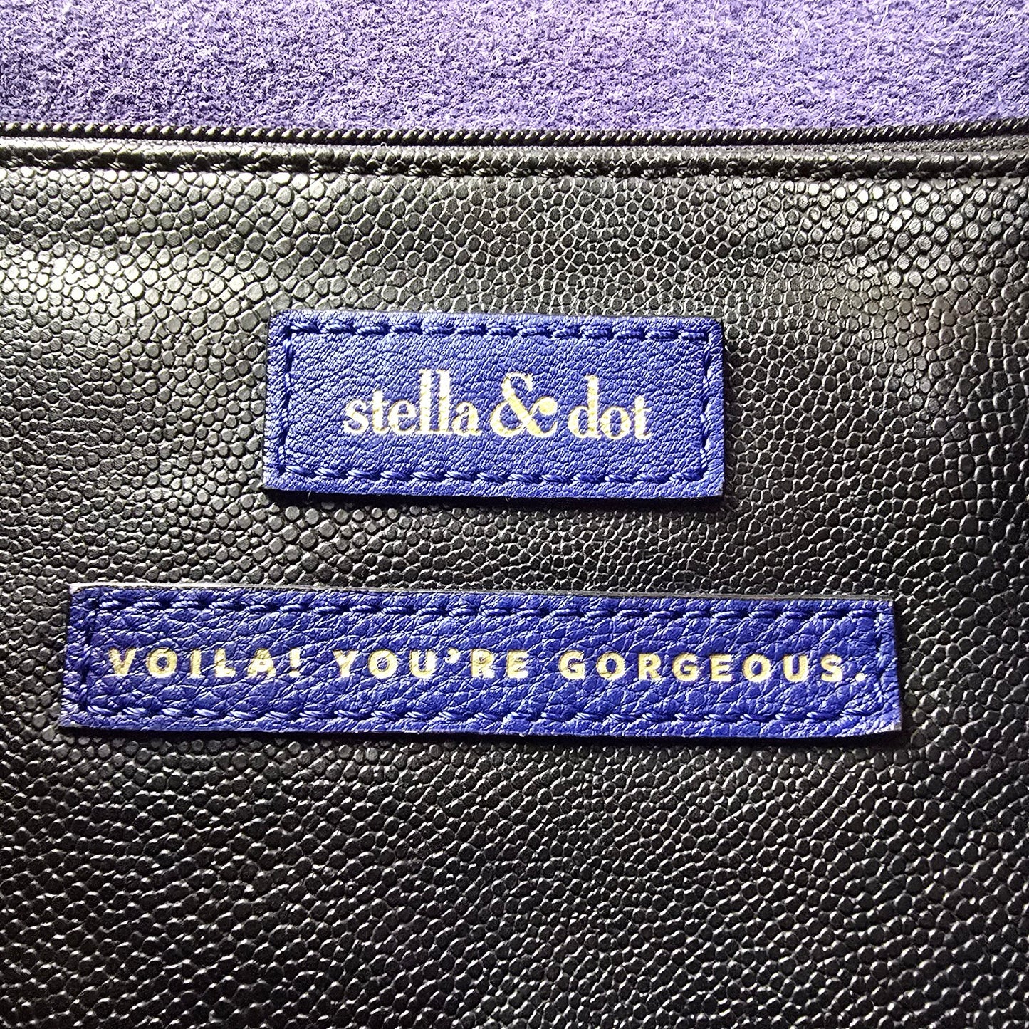 Stella & Dot Blue Leather Tote Purse
