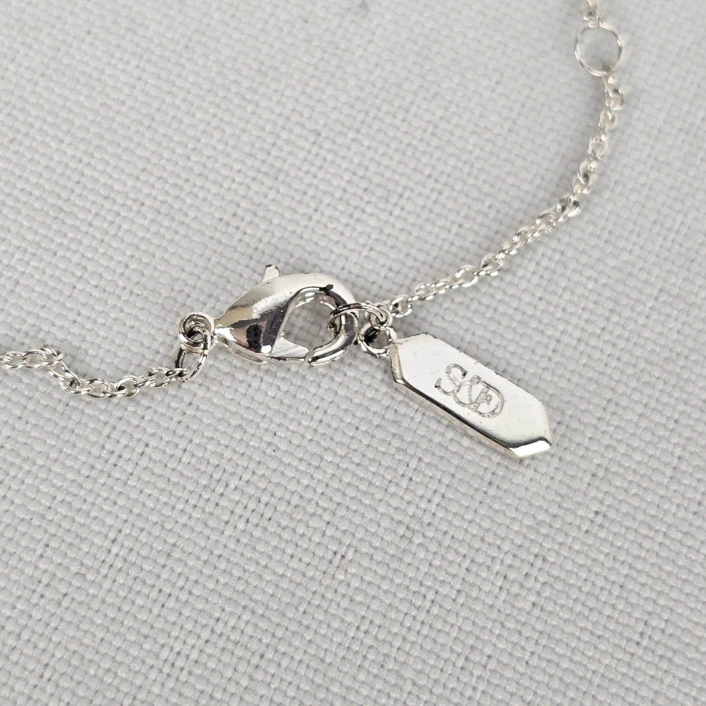 Stella & Dot Silver Tone Hammered Open Circle Pendant Necklace