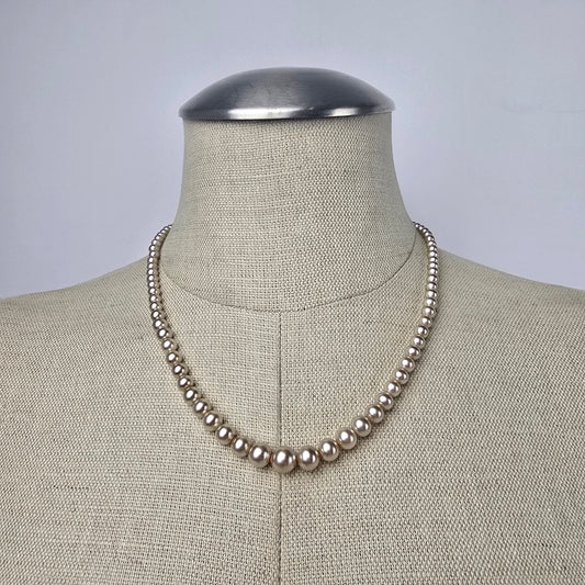 Vintage Coro Creme Glass Faux Pearl Necklace