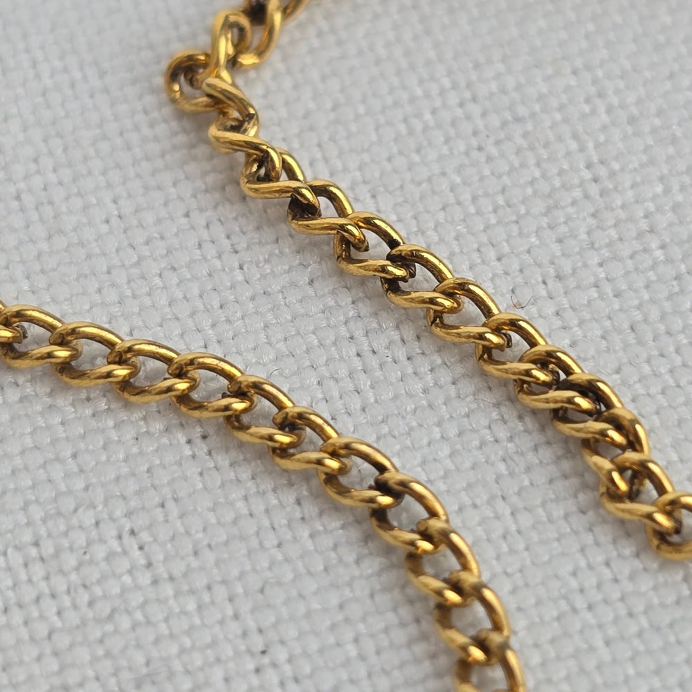 Vintage Gold Tone Knight on Horse Pendant Necklace