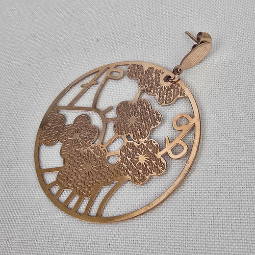 Steel Time Gold Tone Floral Laser Cut Earrings