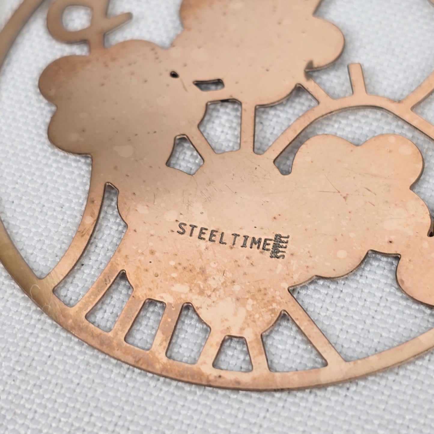 Steel Time Gold Tone Floral Laser Cut Earrings