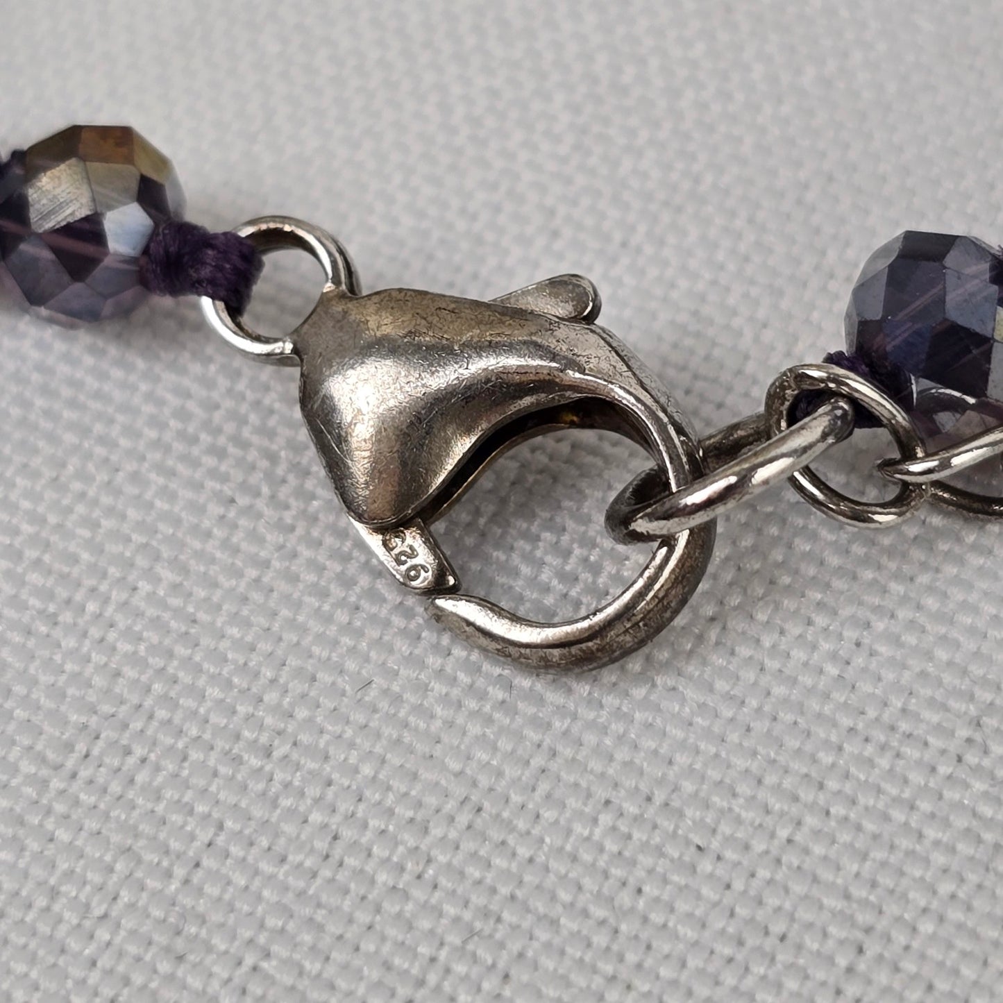 Lucas Lameth 925 Silver Titanium Coated Quartz Brown Metallic Necklace