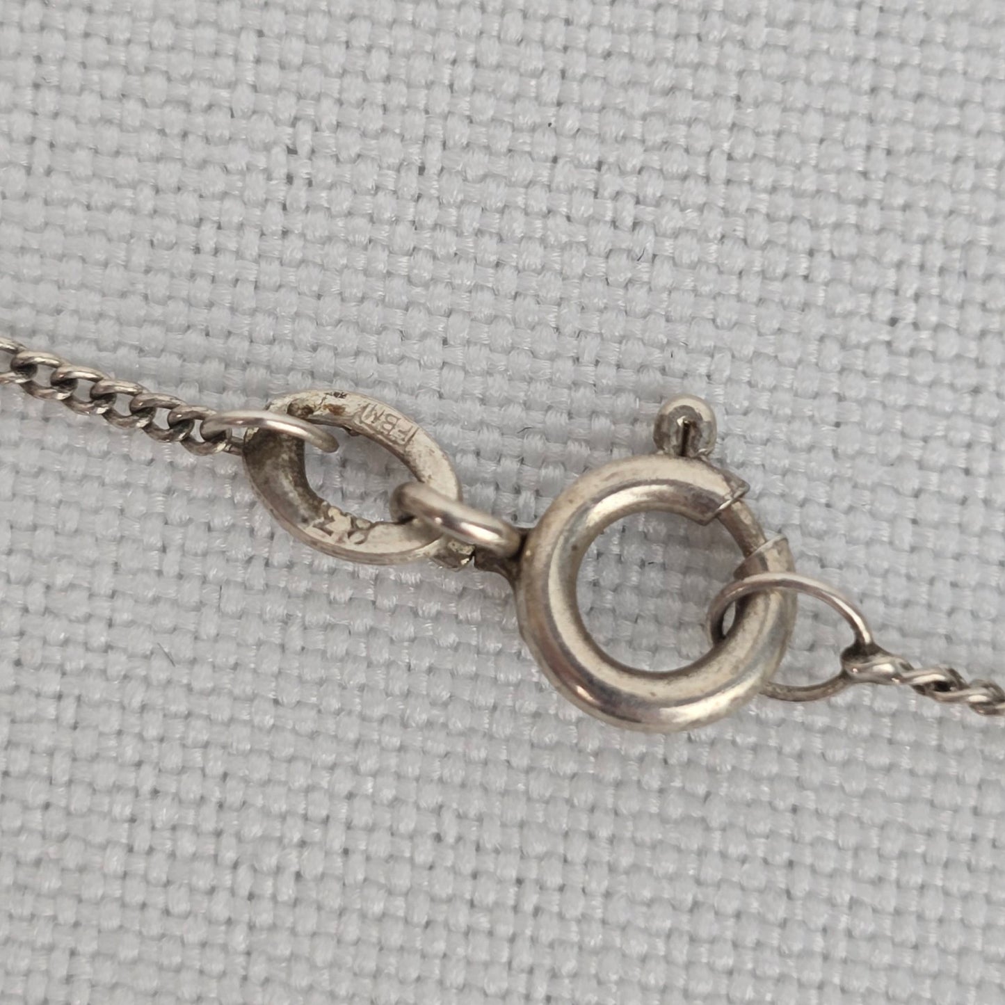 925 Sterling Chain Schell & Faux Pearl Flower Pendant Necklace