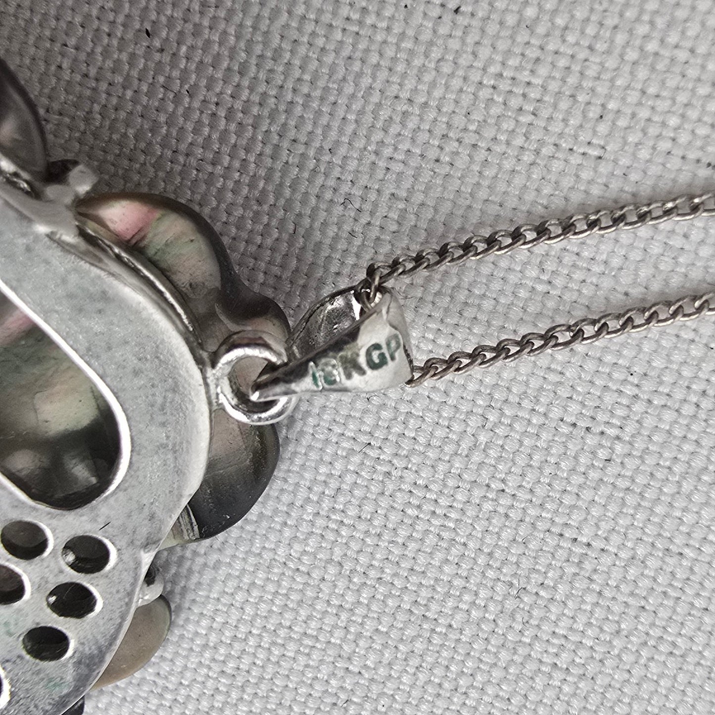 925 Sterling Chain Schell & Faux Pearl Flower Pendant Necklace