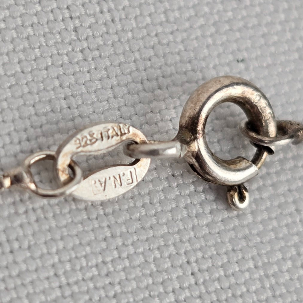 FNA 925 italy Silver AB Crystal Pendant Necklace