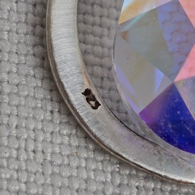 FNA 925 italy Silver AB Crystal Pendant Necklace