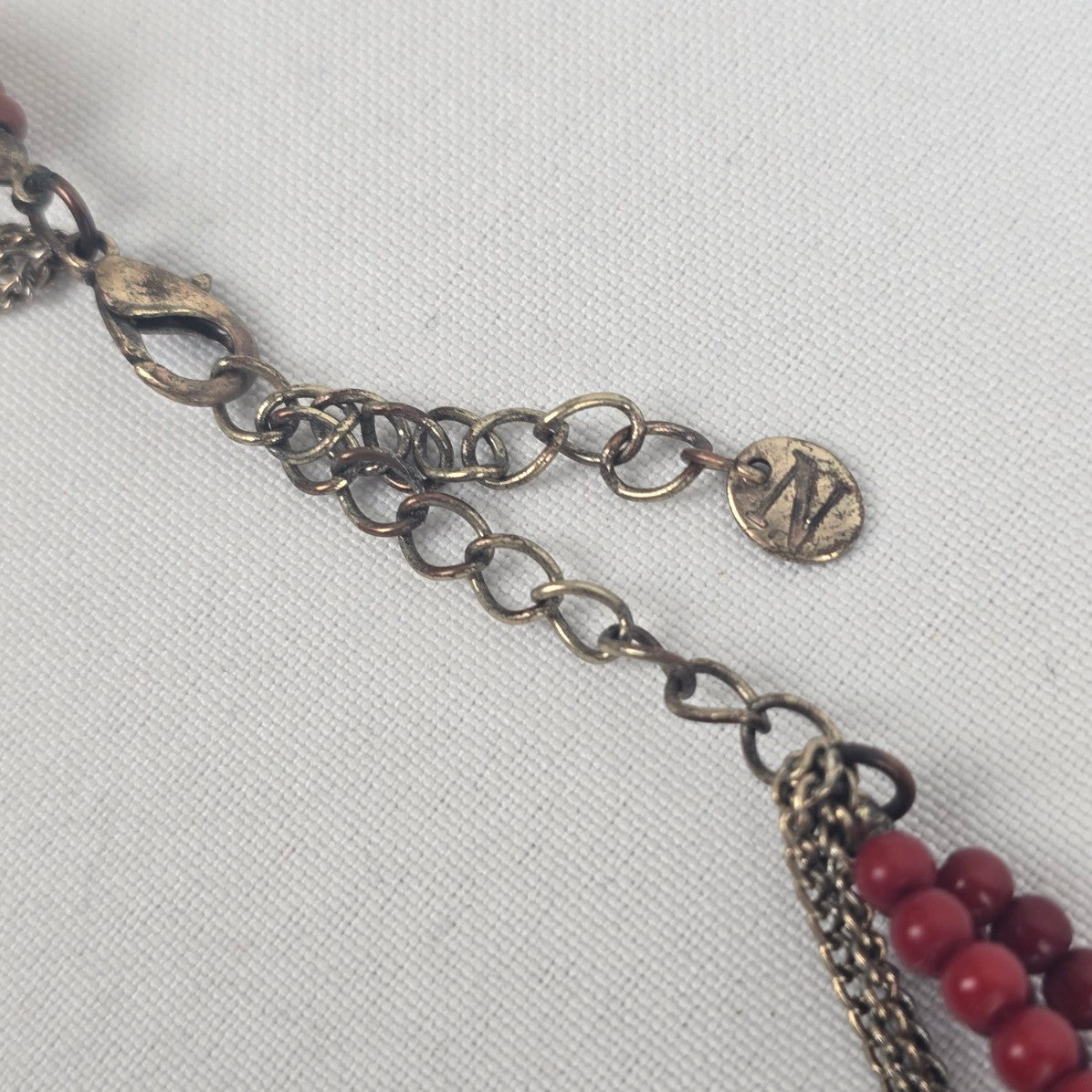 Red Rhinestone Floral Geode Pendant Beaded Statement Necklace