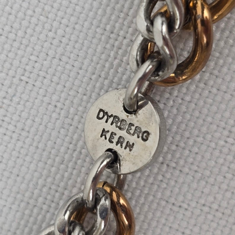 Dyrberg Kern Copper & Silver Chain Coin Pendant Necklace