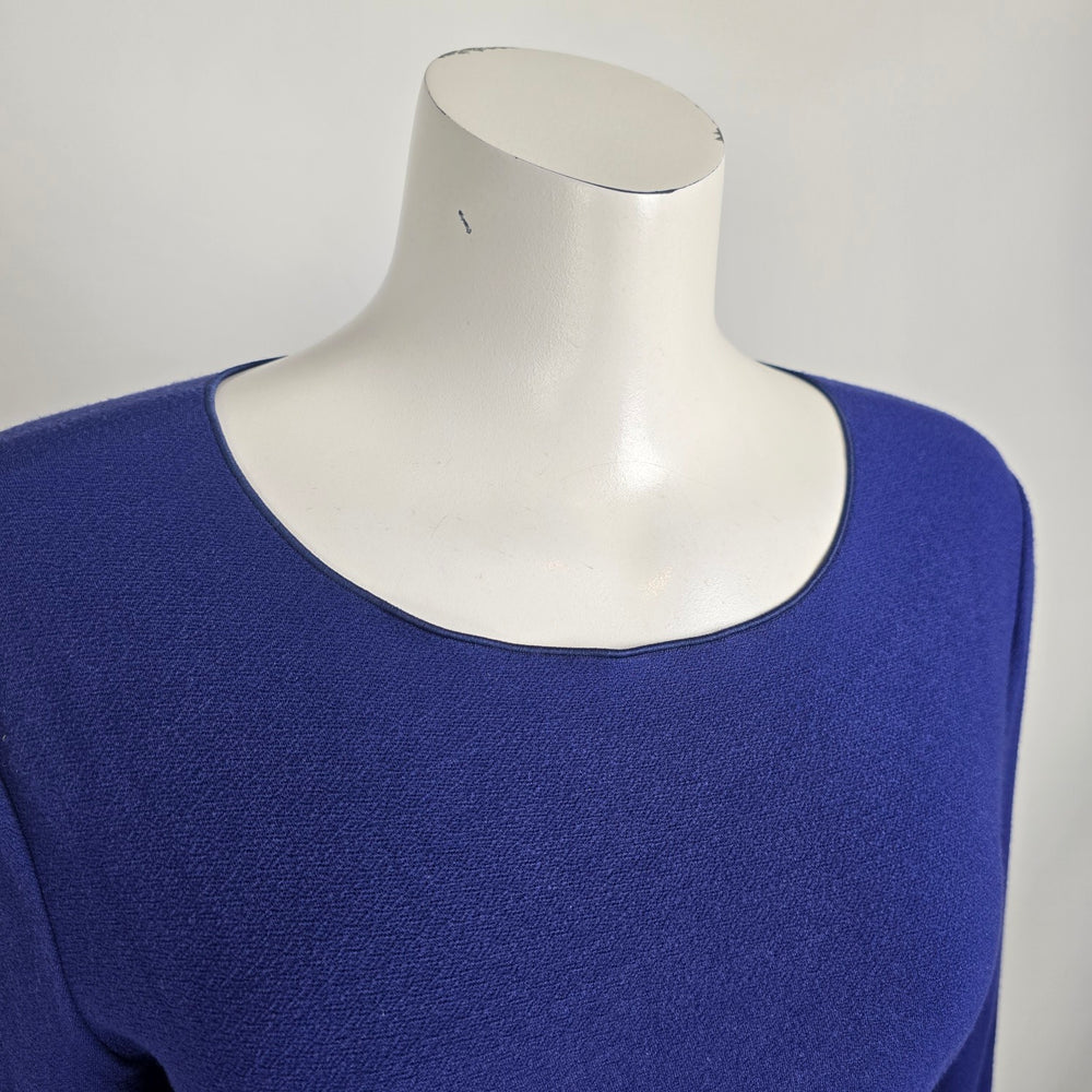 Armani Collezioni Violet Blue  Twist Front Knit Midi Dress Size 12