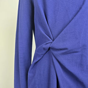 Armani Collezioni Violet Blue  Twist Front Knit Midi Dress Size 12