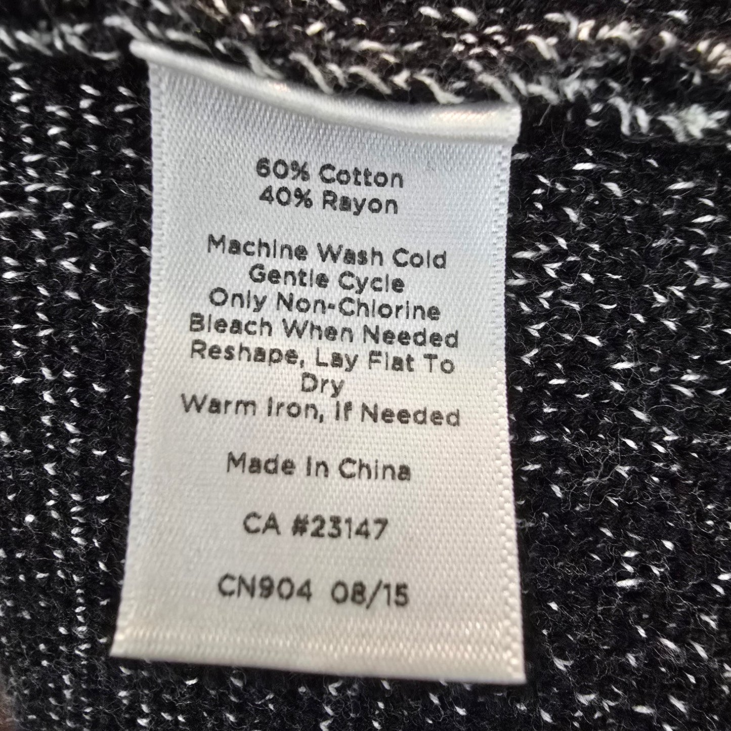 Talbots Black Marled Long Sleeve Zip Front Cardigan Size L Petite