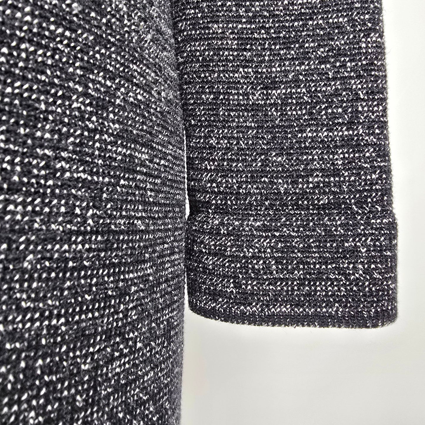 Talbots Black Marled Long Sleeve Zip Front Cardigan Size L Petite