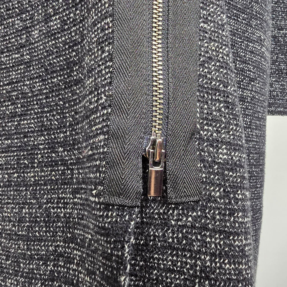 Talbots Black Marled Long Sleeve Zip Front Cardigan Size L Petite