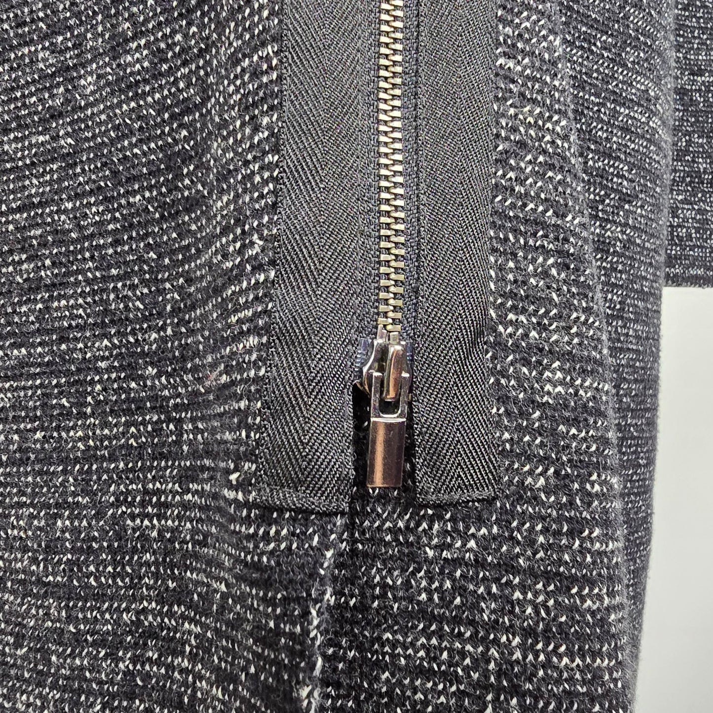 Talbots Black Marled Long Sleeve Zip Front Cardigan Size L Petite