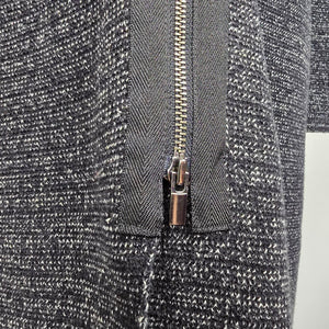 Talbots Black Marled Long Sleeve Zip Front Cardigan Size L Petite
