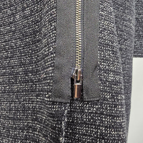 Talbots Black Marled Long Sleeve Zip Front Cardigan Size L Petite