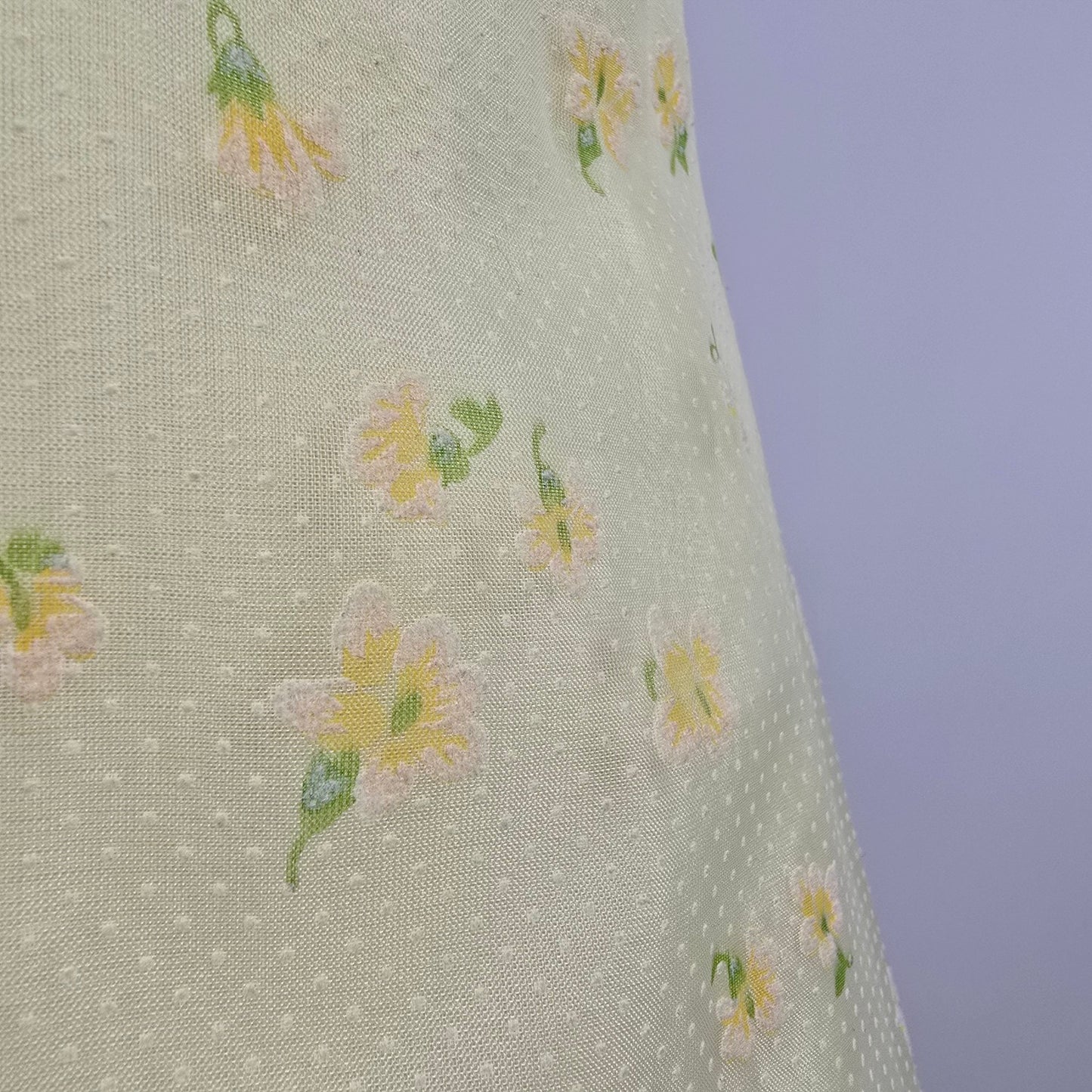 Vintage 70s Yellow Flutter Sleeve Maxi Dress Size S