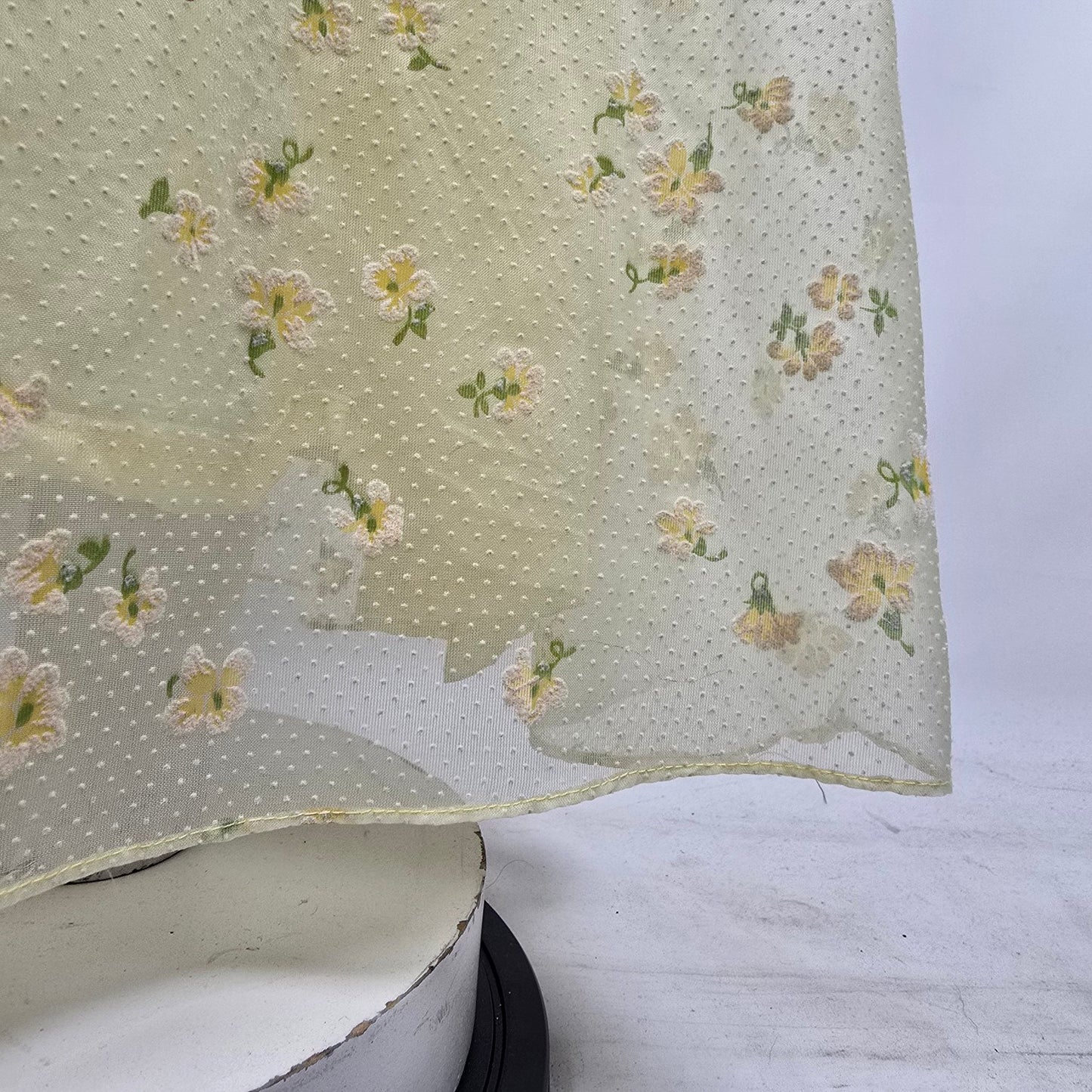 Vintage 70s Yellow Flutter Sleeve Maxi Dress Size S