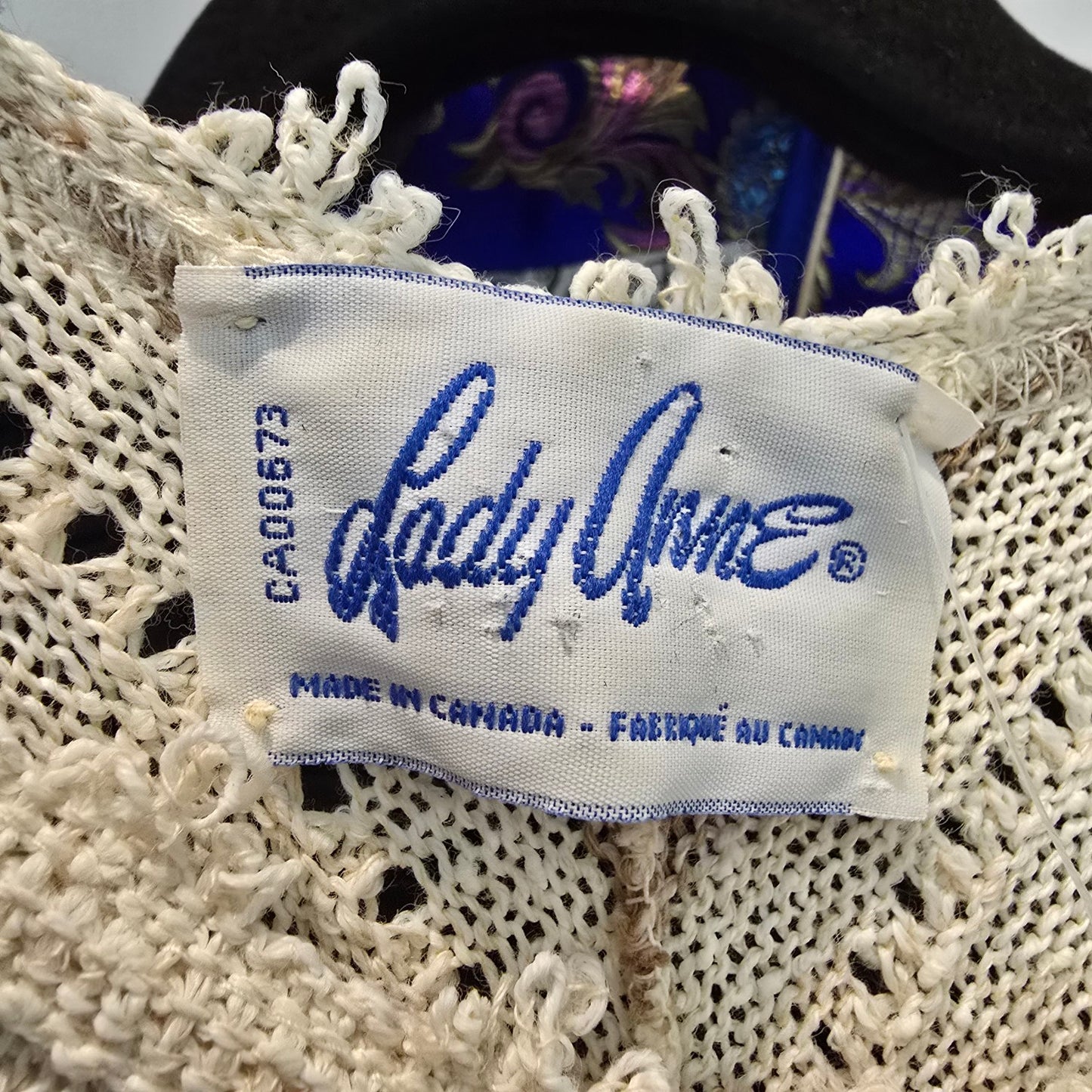 Vintage Lady Anne Cream Crochet Midi Dress Size S/M