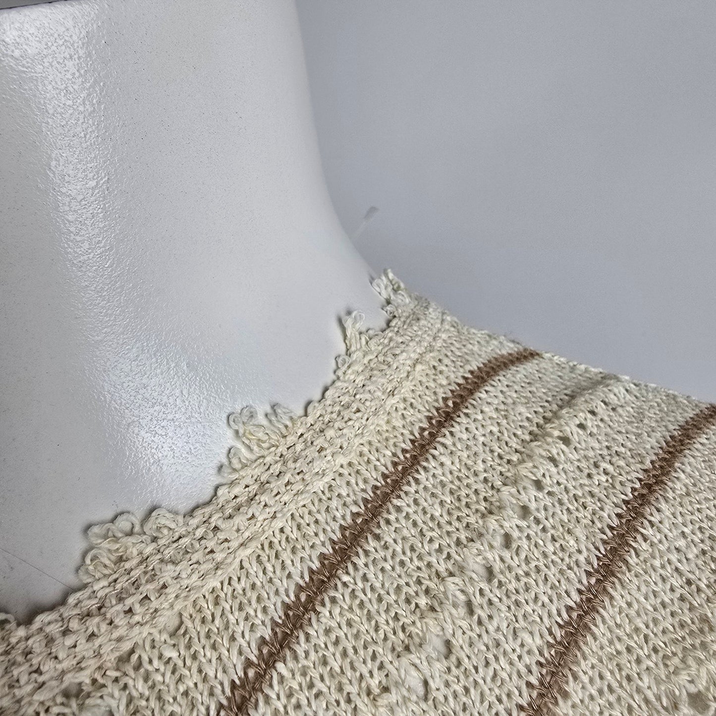 Vintage Lady Anne Cream Crochet Midi Dress Size S/M