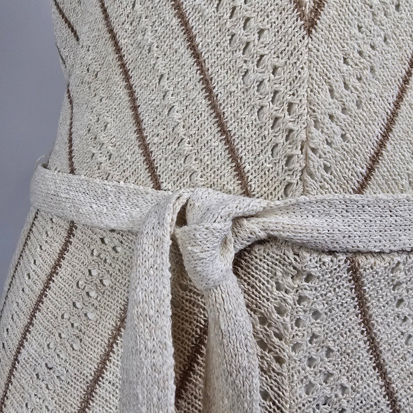 Vintage Lady Anne Cream Crochet Midi Dress Size S/M