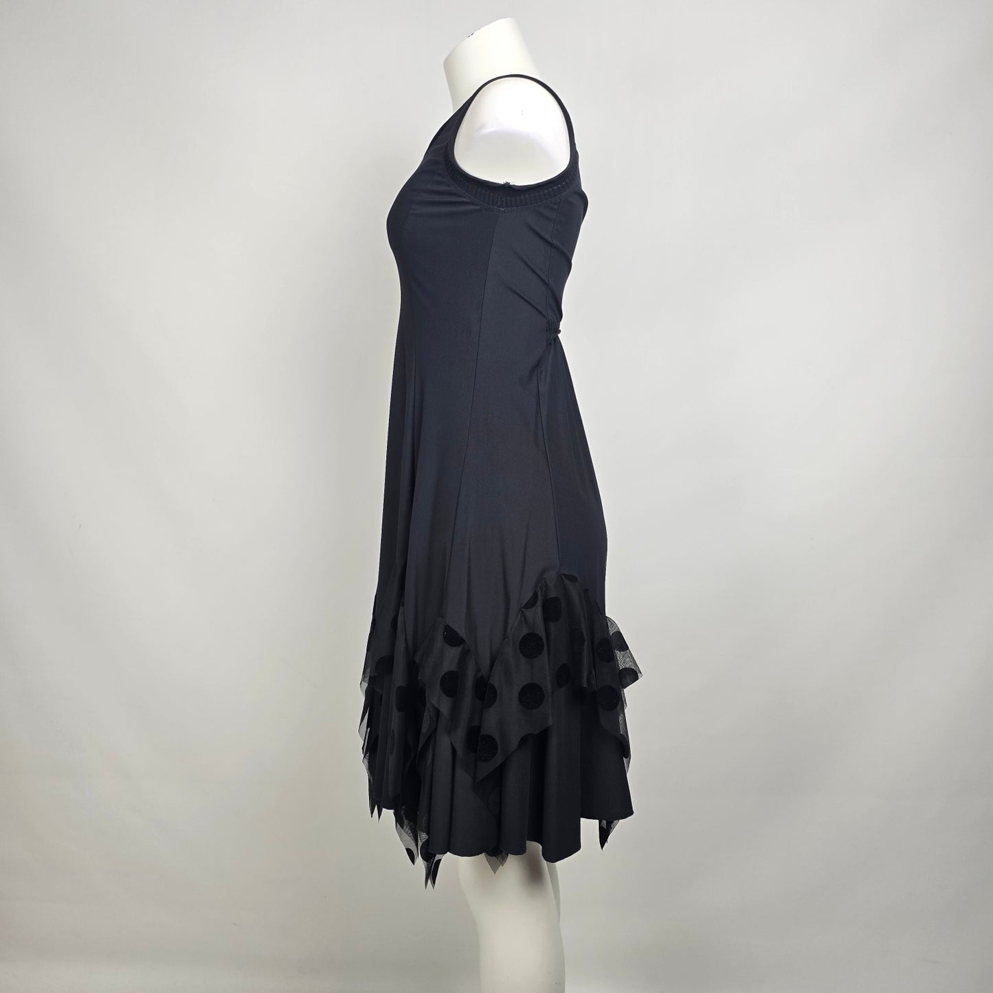 Sun Light Morillon Black Polka Dot Detail Sleeveless Dress Size 1 (S/M)