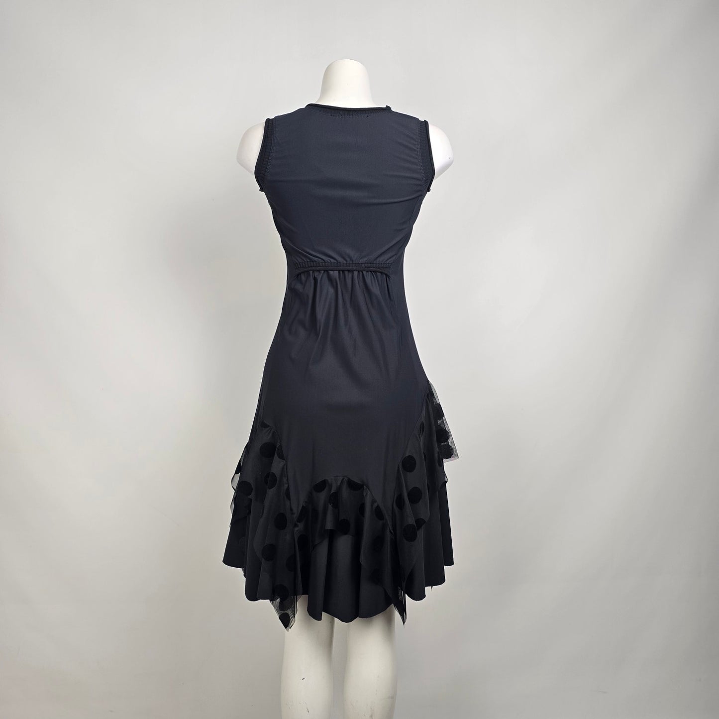 Sun Light Morillon Black Polka Dot Detail Sleeveless Dress Size 1 (S/M)