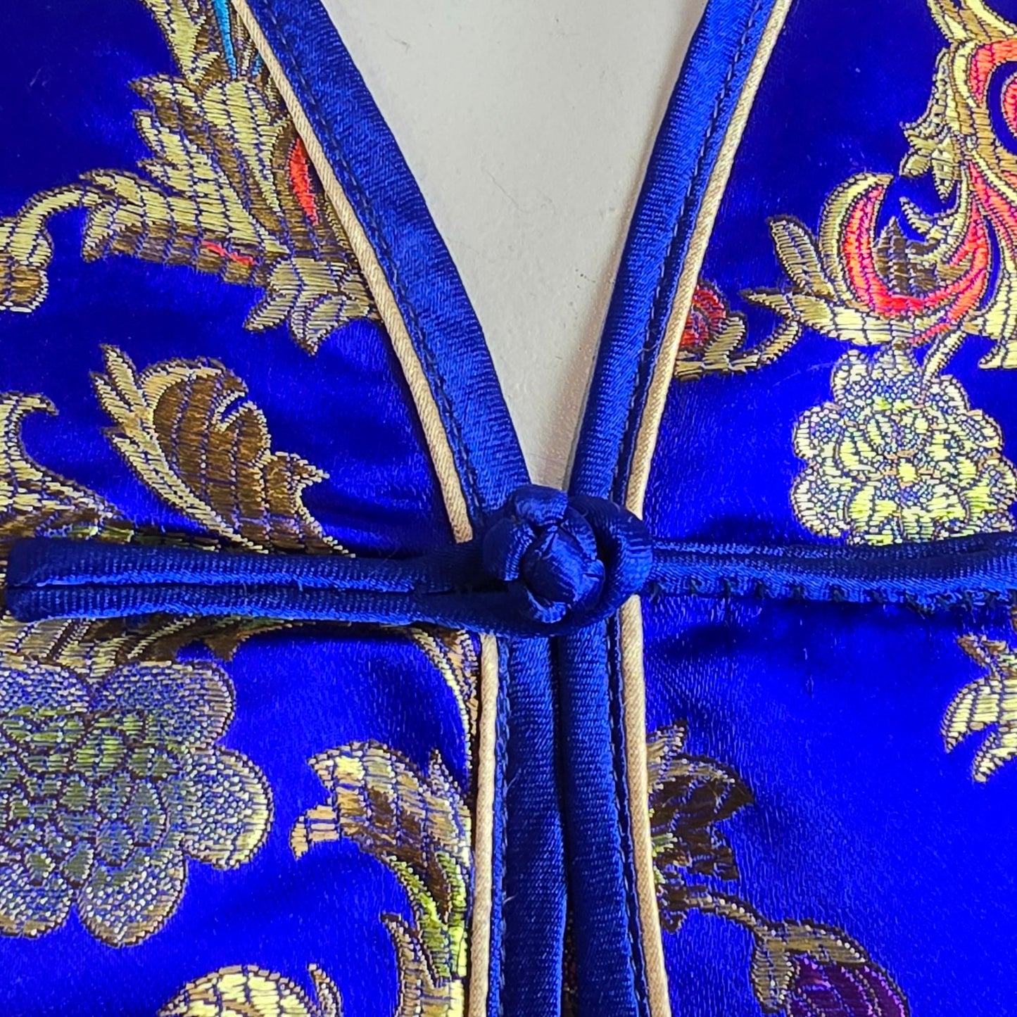 Vintage Tiang Feng Chinese Traditional Cheongsam Silk Satin Dress Size M/L