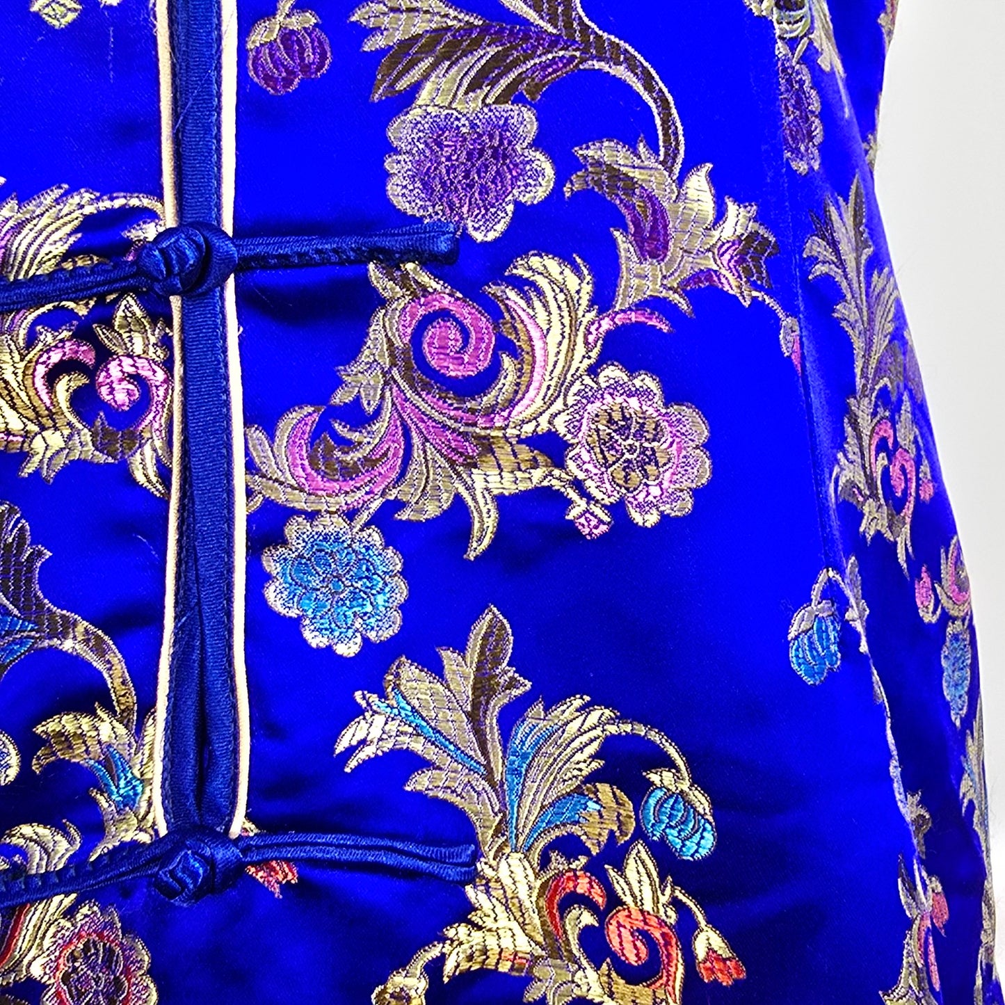 Vintage Tiang Feng Chinese Traditional Cheongsam Silk Satin Dress Size M/L