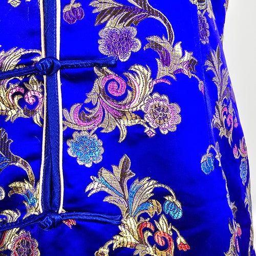 Vintage Tiang Feng Chinese Traditional Cheongsam Silk Satin Dress Size M/L