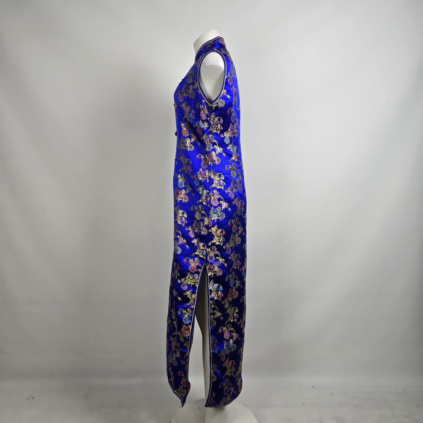 Vintage Tiang Feng Chinese Traditional Cheongsam Silk Satin Dress Size M/L